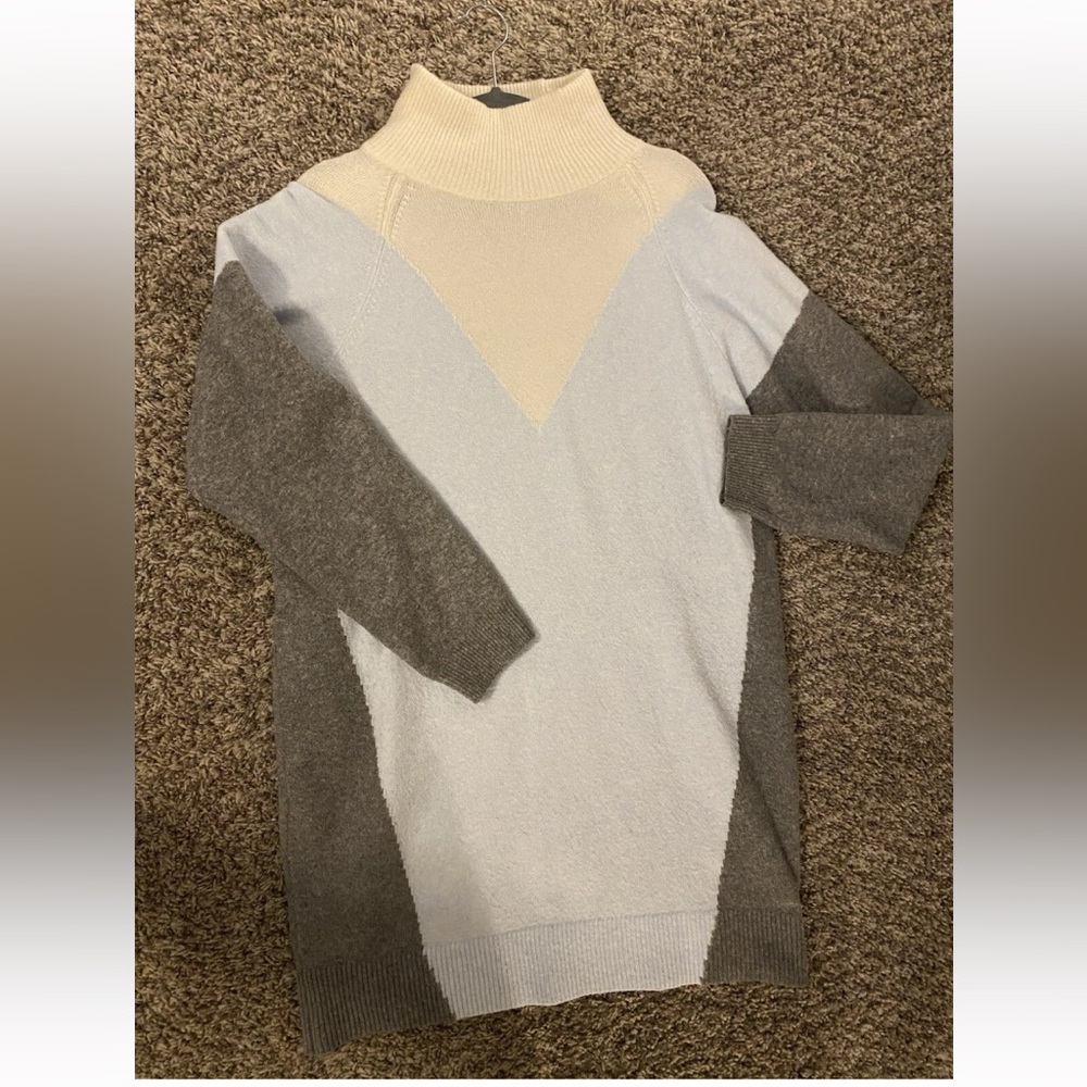 Express Casual Color Block Turtleneck Mini Sweater Dress Size Medium